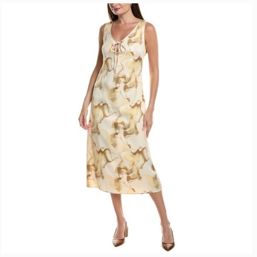 Kenneth Cole Printed Tie-Detail Midi Dress XL NWT - Picture 5 of 11